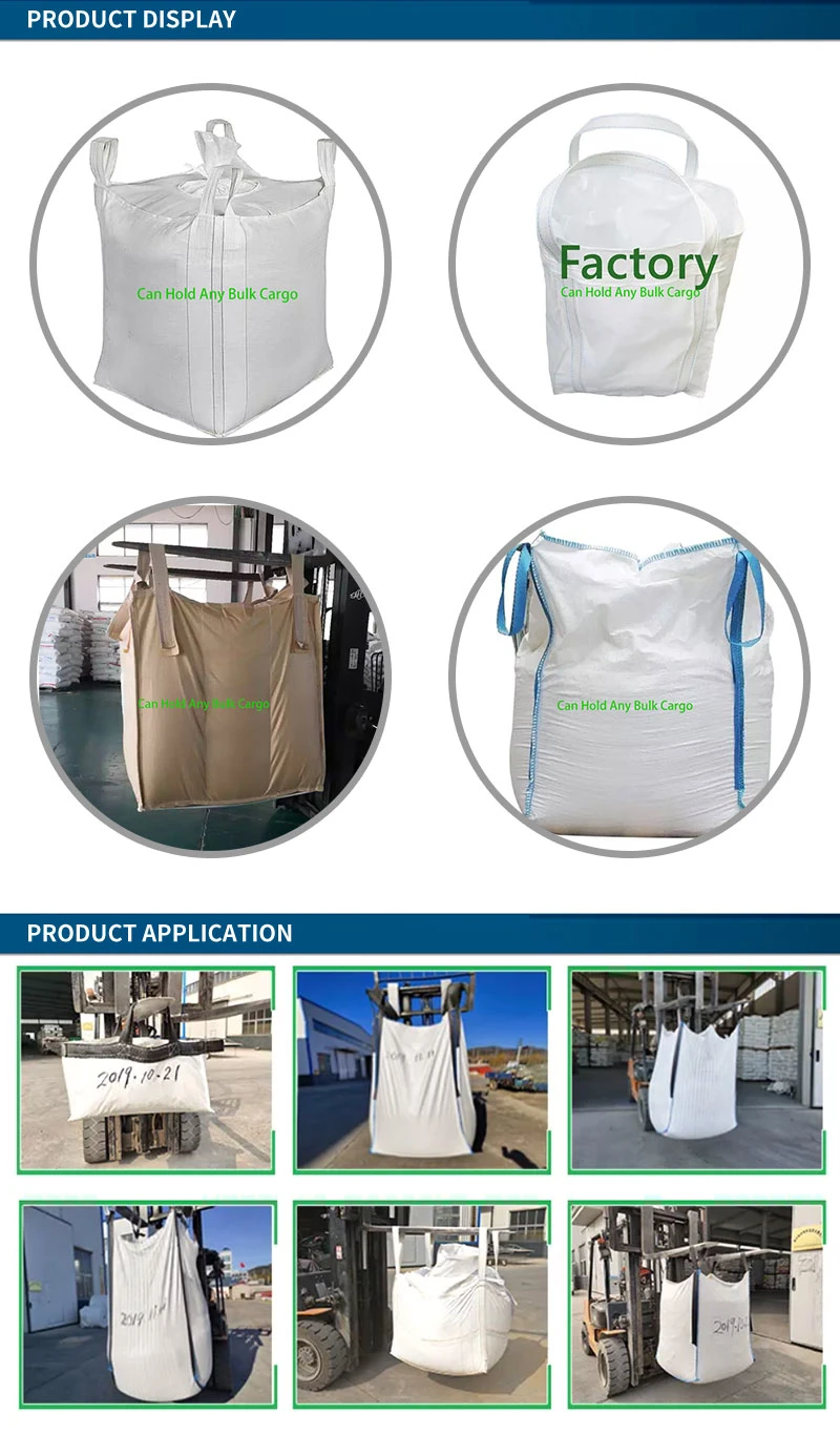 Heavy Capacity Big Bag 1000kg Top Filling Skirt Packing Storage PP Jumbo FIBC Big Bag