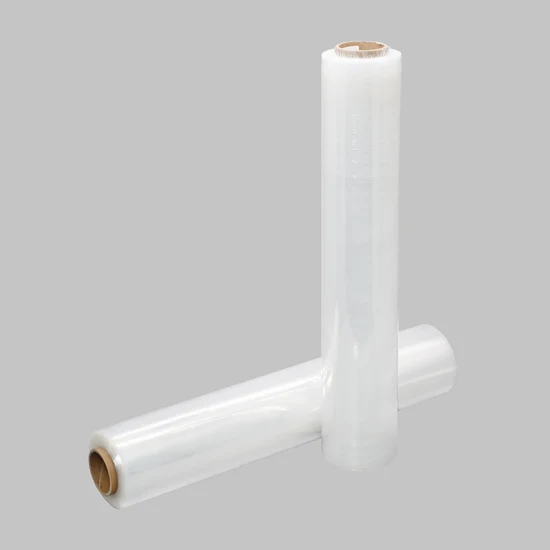 Imballaggio in polietilene trasparente LLDPE Avvolgimento per pallet con film estensibile in rotolo Jumpo Nero per l'imballaggio di pallet di cartone